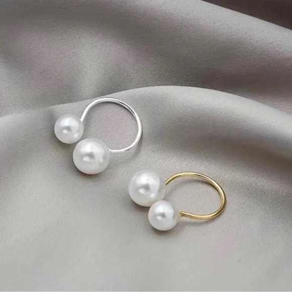 Passionate Vacations Jewelry - Travel Passions - Gold Plated18k Faux Pearl Cuff Elegant Ring